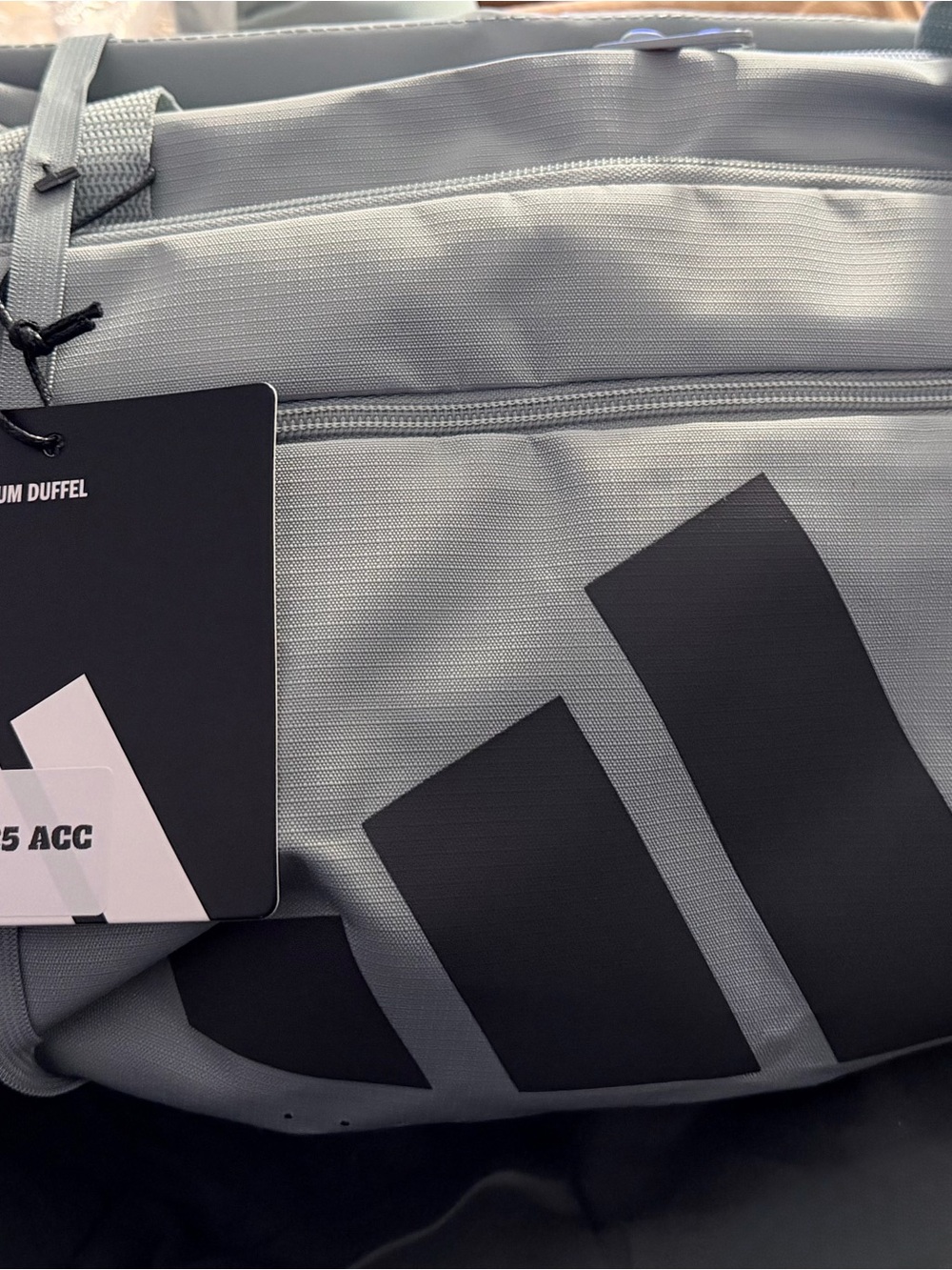 adidas Defender 5 Medium Duffel Bag in Light Blue with Black Logo